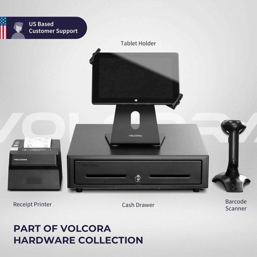 Volcora Thermal Receipt Printer, 80mm USB/Ethernet POS QR Code Printer with Auto Cutter for Cash Drawer/ESC/POS, Compatible with Android/Windows/Linux, Retailer, Restaurant Use, Wall Mount, Black