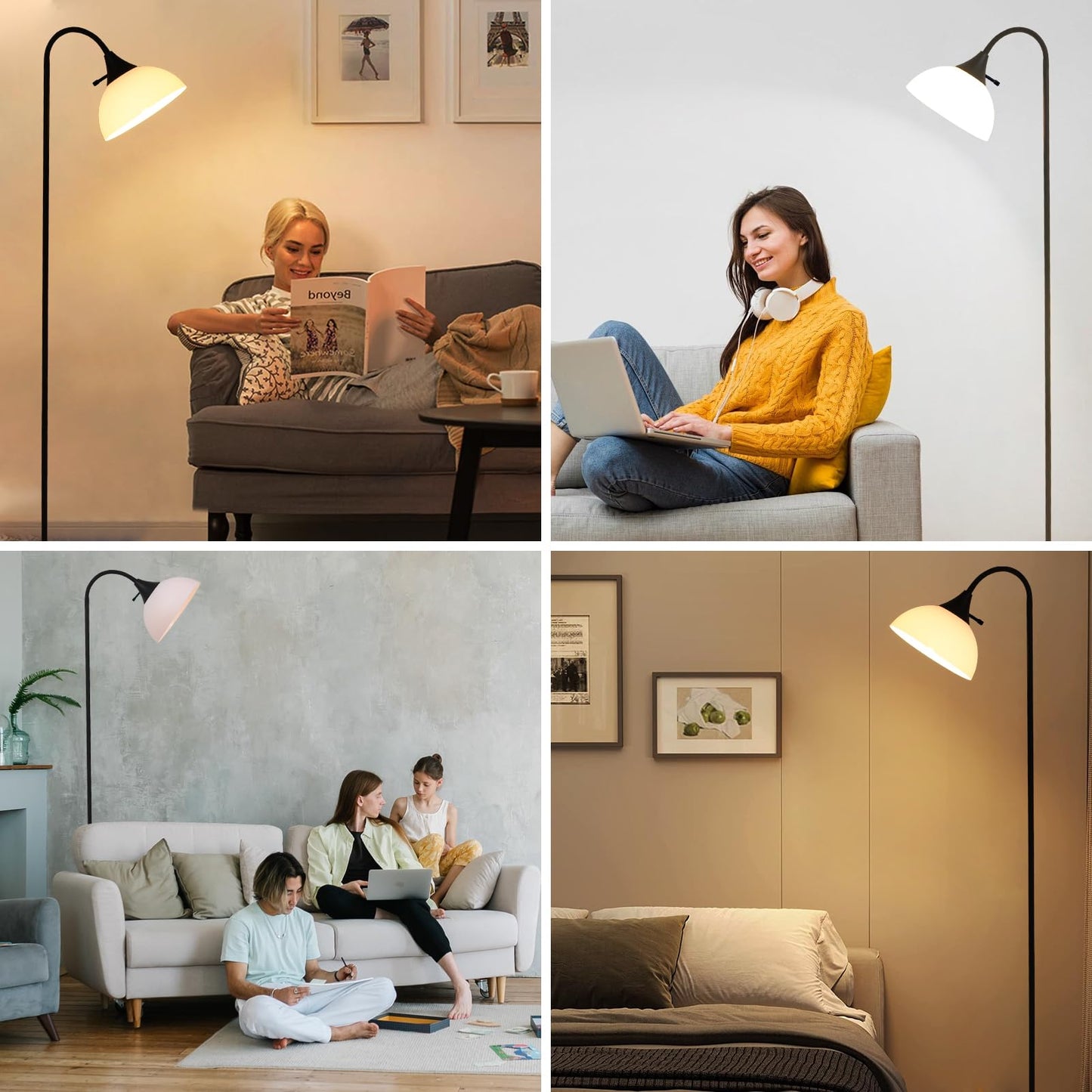 GDRKNP Floor Lamps for Living Room with Remote Control, Stepless Brightness Adjustable and 2700K-6500K Color Temperature, Adjustable Standing Lamp, Tall Standing Lamp for Bedroom Living Room Office