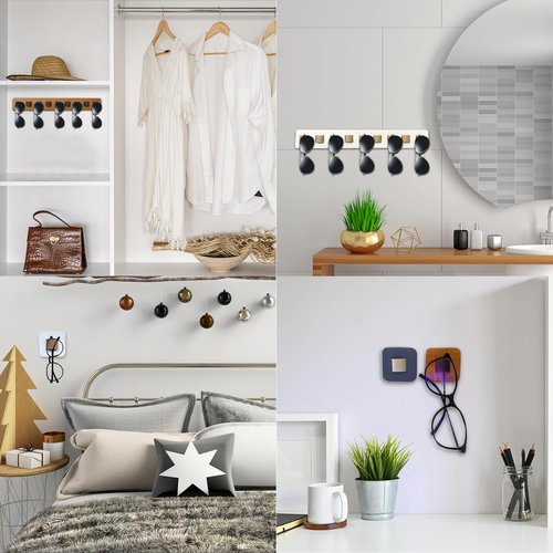 FINDAMAZE Sunglasses Organizer Wall Mounted Wood Sunglass Holder for Home Glasses Holder/Sunglasses Rack,Home Decor (Gray-1pcs-long)