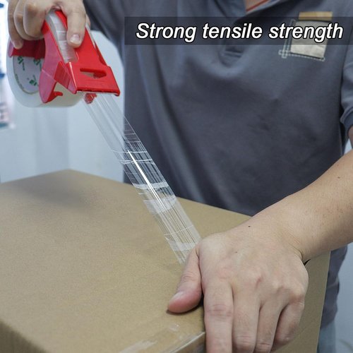 BOMEI PACK Heavy Duty Clear Packing Tape - 12 Rolls with Free Dispenser | 2.4 Mil, 1.88 Inch x 60 Yard