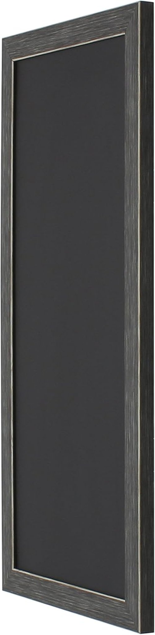 DesignOvation Wyeth Magnetic Chalkboard - Framed, 13" x 26", Stylish Gray Finish