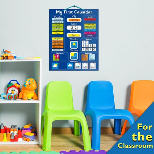 Fridge Magic Interactive Children's Magnetic Learning Calendar - Fun Educational Tool for Time & Seasons - 40x32 cm