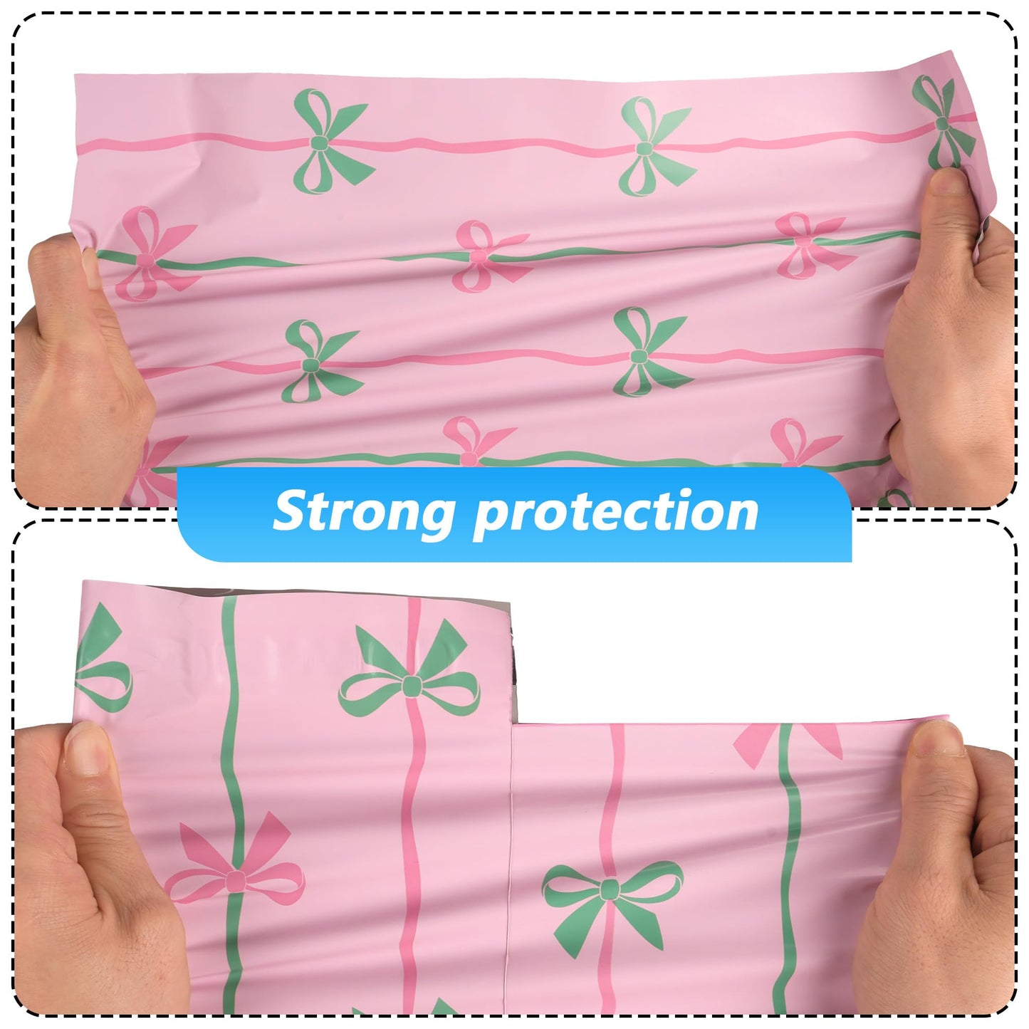 Jowlroel Poly Mailer 12x15.5 Inch 50 Pcs, Waterproof and Tear-Resistant Shipping Bags for Clothing, Cute Mailing Bags with Self-Seal, Bow Printed Packaging Bags for Small Business