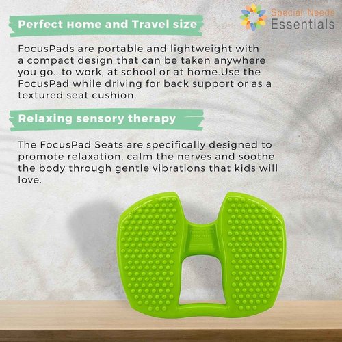 Special Needs Essentials FocusPad Seat & FocusPad 3-in-1 | Sensory seat | ADHD Tool | Anxiety Stress Relief… (Lime Green, 1 Count (Pack of 1))