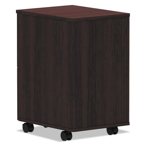 Alera Alera Valencia Series Mobile Pedestal, Left Or Right, 2 Legal/Letter-Size File Drawers, Mahogany, 15.38" X 20" X 26.63"