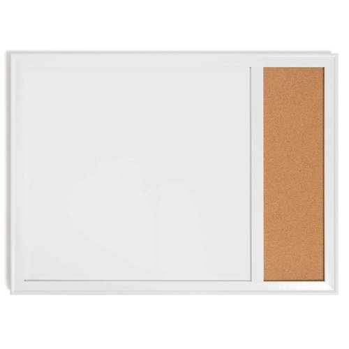 U Brands Combination Dry Erase Board White Board with Minimal Deco Frame, Office Supplies, Includes Marker and Magnet, 24" x 18" (5304U00-01)