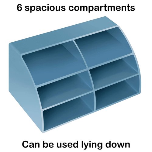 Acrimet Desktop Organizer - Easy Organizer Caddy Holder for Office, Home and School use (Plastic) (Solid Blue Color)