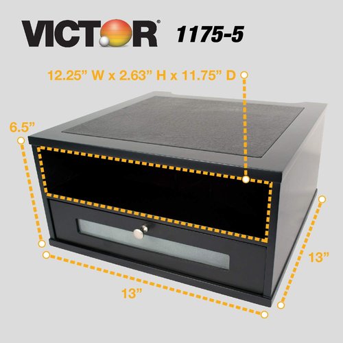 Victor Midnight Black Collection 1175-5 Wood Monitor Stand/Riser