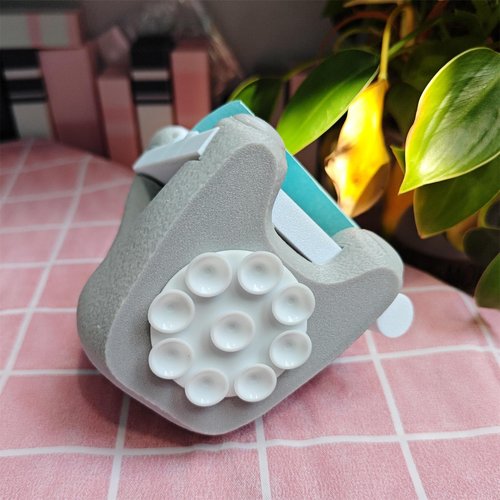 RhyNSky Gray Sloth Sticky Note Holder Pop-up Notes Dispenser with Pen Holder Cute for Desk Office School Accessories, 3x3 In, C38