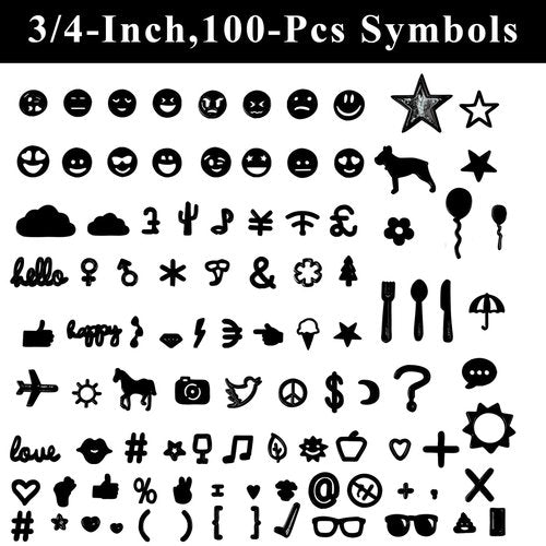 Plastic Letters: 394 Pcs Black, 0.75" - Changeable Felt Letter Board Accessories