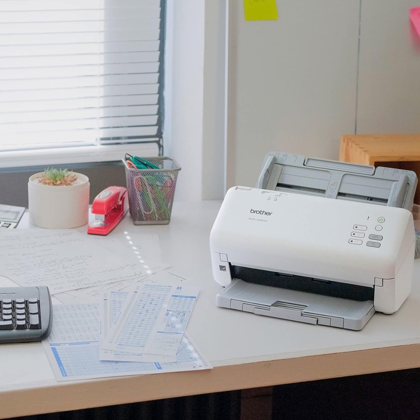 Brother ADS-4300N Professional Desktop Scanner - Fast Duplex Scanning & Networking | White