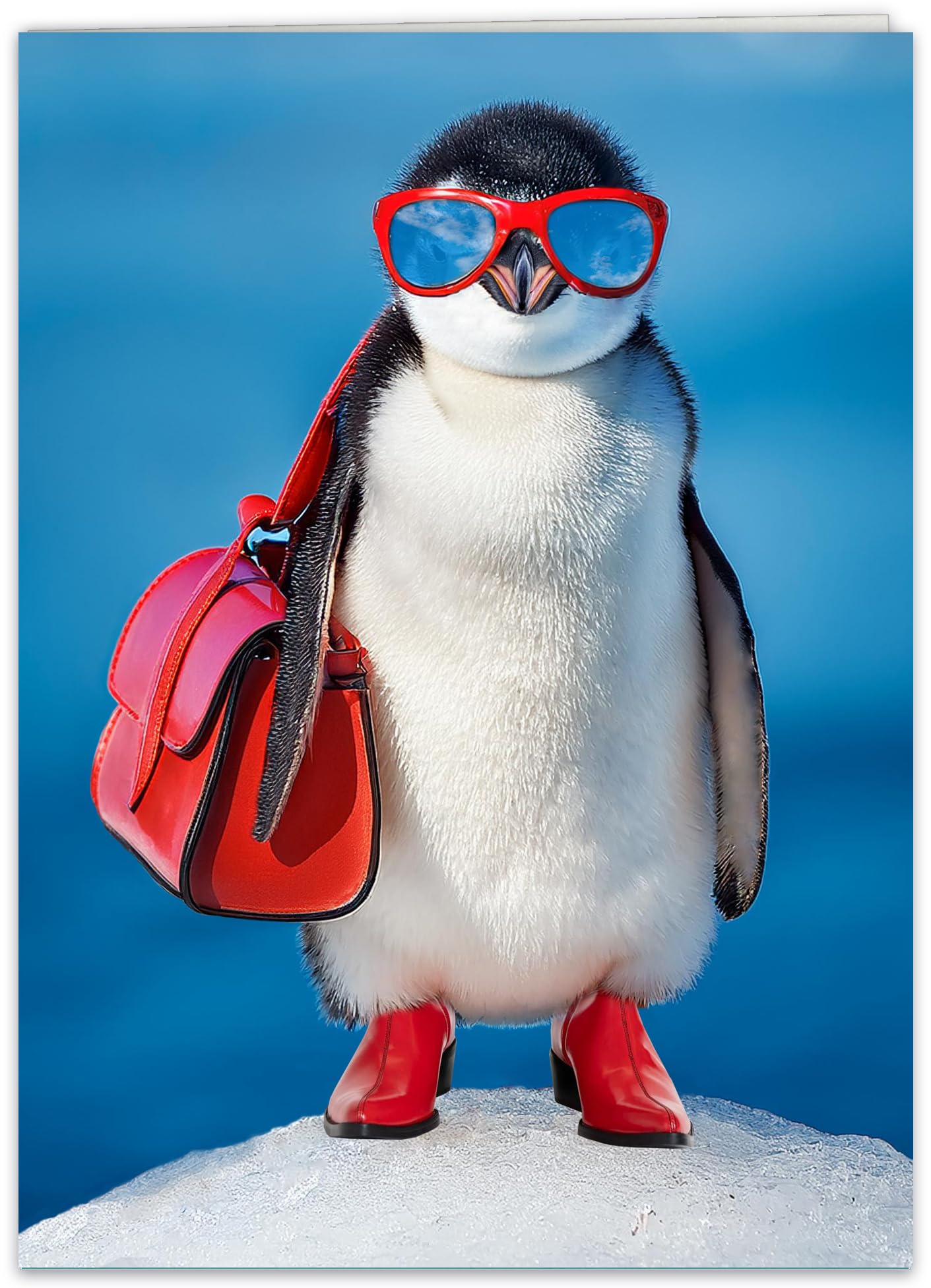 Funny Penguin Birthday Card for women, wife, mother, girls, sisters, or anyone.