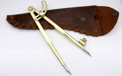 5MoonSun5's 8'' Large Pencil Marking Compass Circle Leather Scratch Compass Maker Scriber Marking Wing Divider, Ideal for Drawing Circles, Scribing Wood Metal, Drafting,Map Plotting with leather cover