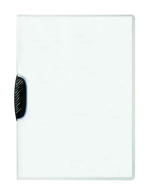 Durable Report Cover with SWINGCLIP - Letter-Size 8.5" x 11" Inches - Holds Up to 30 Pages - Clear Cover and Black Clip - Box of 25