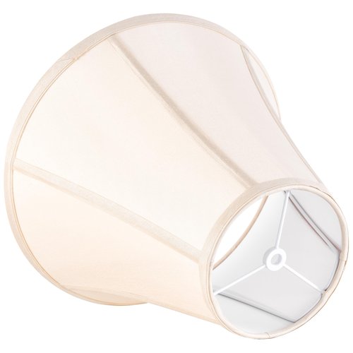 Cream Bell Lamp Shades Medium Lamp Shade 6" Top x 13" Bottom x 10.6" High(Spider) Modern Fabric Lamp Shade for Floor Lamp,Table Lamp,Bedside Lamp, Side Ribbing Replacement Lampshade by GO&SO