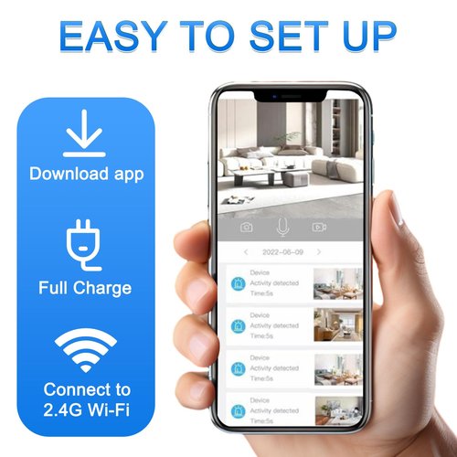 Mini Wireless Camera Home Security cámaras Indoor/Outdoor Cam 1080P HD Small Smart WiFi House Cameras Micro House Nanny Cams Battery-Powered with Clear Night Vision and Motion Detection Baby Monitor