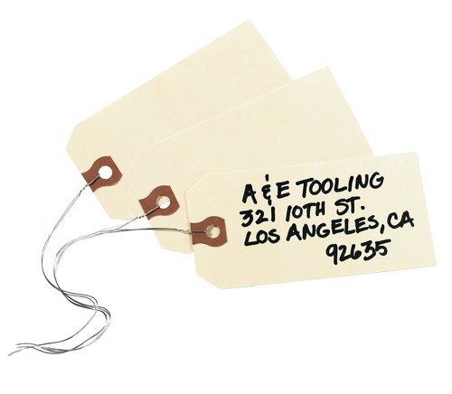 Avery Shipping Tags with Wire, 11.5 pt. Stock, 3-3/4" x 1-7/8", 1,000 Manila Hang Tags (12603)
