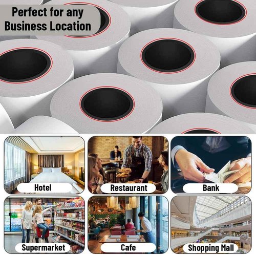 Thermal Printer Paper Rolls compatible with Zebra Printer ZQ520, QL420, RW420, ZQ500, P4T – 80 Feet Thermal Receipt Paper - 50 Rolls – NOT Label