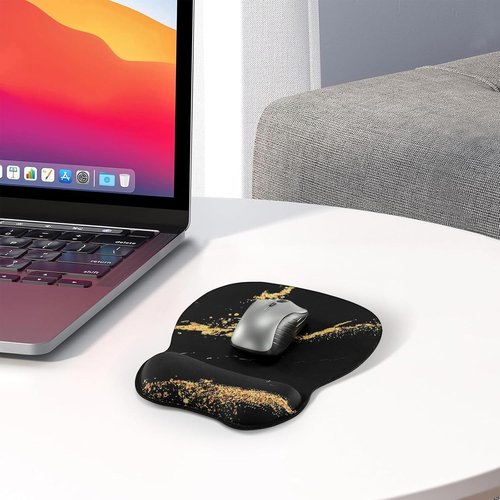 EooCoo Ergonomic Mouse Pad - Memory Foam Wrist Support & Non-Slip Base | 9.64 x 8.26 in for Home & Office
