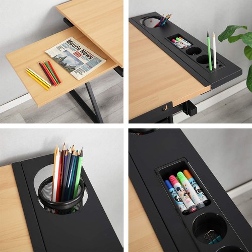 soges Drafting Table Art & Craft Drawing Desk Height Adjustable Wood Desk for Drawing, Painting, Writing and Studying