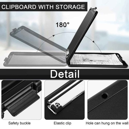 Epakh 18 Pcs Clipboard with Storage Bulks Plastic Storage Foldable Nursing Clipboard with Low Profile Clip for Student Teacher Nurse Employee, 9.5 x 13.5 Inch
