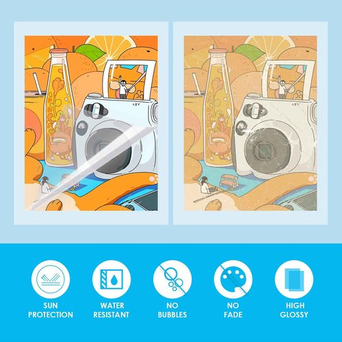 HTVRONT 20 Sheets Self Laminating Sheets + 100 Sheets Glossy Printable Vinyl Sticker Paper