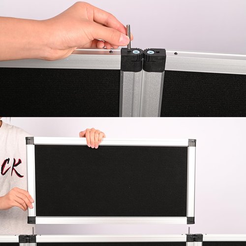 ISXACFF 3+1 Panel Trade Show Presentation Board 70.8“ x 35.4” Folding Panel Table Top Display Tri Fold Display Board Black Single Sided Tabletop Display 4 Panels (Black)