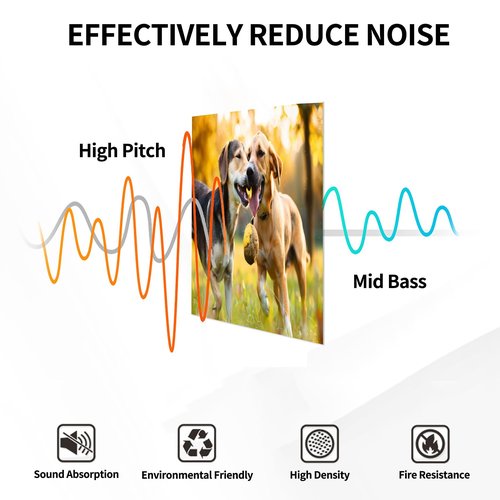 Art Acoustic Panels lovely dog portrait public park Dog Playful Playing Animals Public Acoustical Soundproof Wall Panel with Self-Adhesive Decorative Sound Absorbing Panel Acoustic Treatment