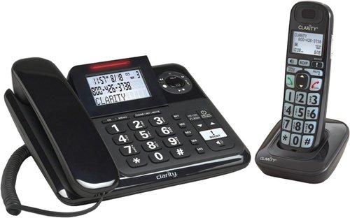 Clarity E814CC Amplified Corded/Cordless Phone Combo with Answering Machine | Dual-SIM, Dual Keypad