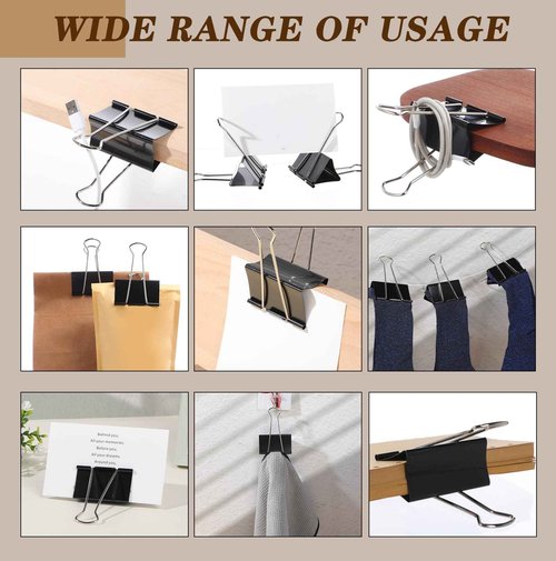 Jetec 72 Pcs 3 Inch Jumbo Binder Clips Extra Large Binder Clips Bulk Black Big Heavy Duty Metal Giant Large Paper Clamps for Office and Home Supplies Organization Kitchen Food Bags Drawing