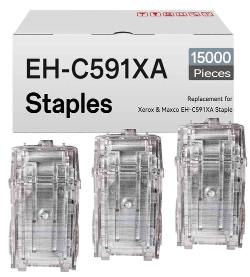 3-Pack EH-C591XA Staple Cartridge Compatible for Xerox Maxco EH-C591XA, EHC591XA Stapler Cartridges Refills (3 Cartridges, 5,000 Staples Each)