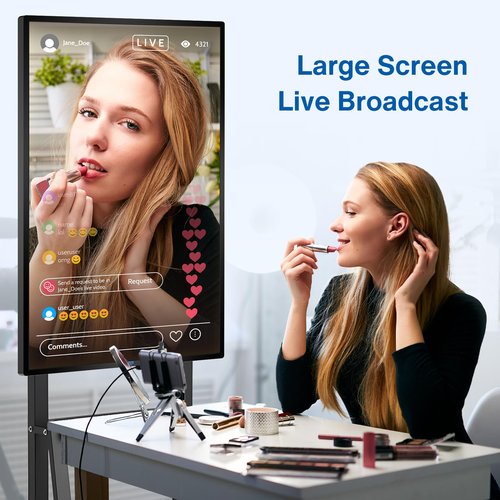 Smart Board, 49" Digital Whiteboard, Electronic Interactive Smartboard for Classroom Office Home, Screen Mirroring from Android & iOS for Presention Annotation Live Streaming (Board Only)