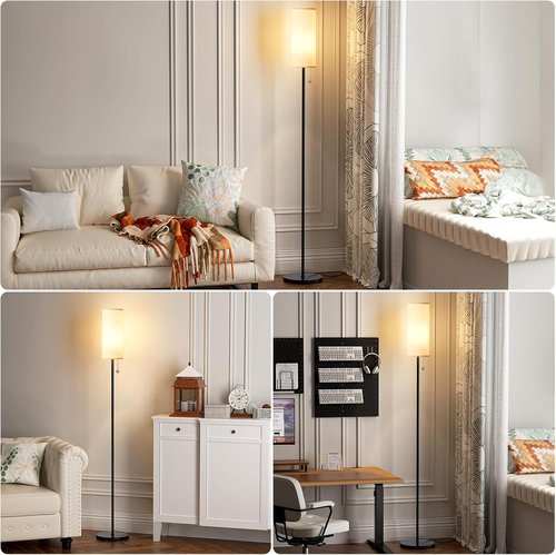 Ambimall 64'' Floor Lamp - Minimalist Design with Beige Shade & Pull Chain Switch for Living Room