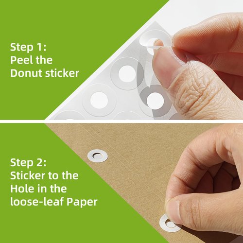 Anylabel 2500 Pack Self-Adhesive Hole Reinforcement Stickers, 1/4" Diameter Hole Punch Reinforcement Labels for School Home and Office, White, Non-Printable