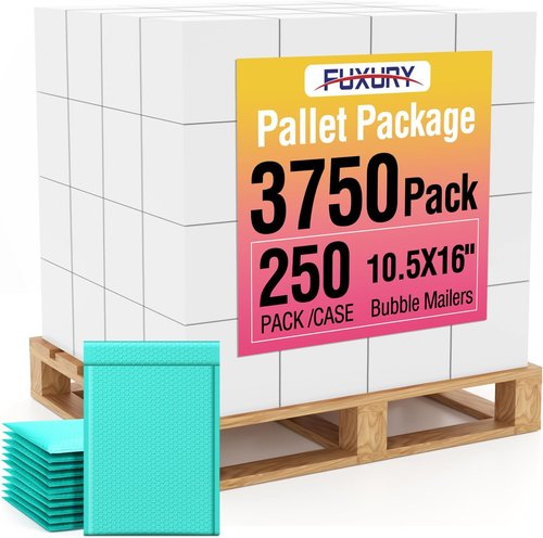 Fuxury Bubble Mailers - Teal Padded Envelopes 10.5x16" | Strong Adhesion for Safe Shipping - 3750 Pack