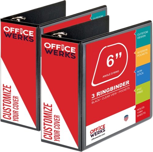 Performore 6-Inch 3 Ring Binder - Heavy Duty Storage with Locking D Rings & Pockets | Fits 8.5 x 11 Inch Sheets
