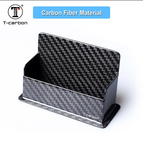 Business Card Case Holder for Desk,Real Carbon Fiber Business Card Display Business Card Case Stand Desktop Name Card Organizer for Exhibition, Home, Office, Fits 30-50 Business Cards