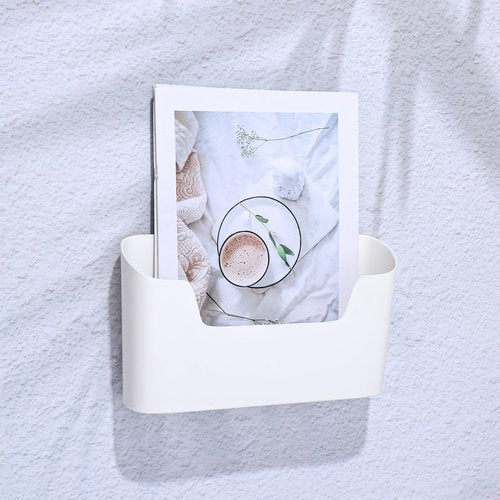 wutfuooo 3 Pack Wall Mount Folder Holder File Organizer No Drilling File Holder Hanging File Mail Organizer Door Office Mail Supplies Storage Magazine Envelope Planner Wall Single Pocket Off