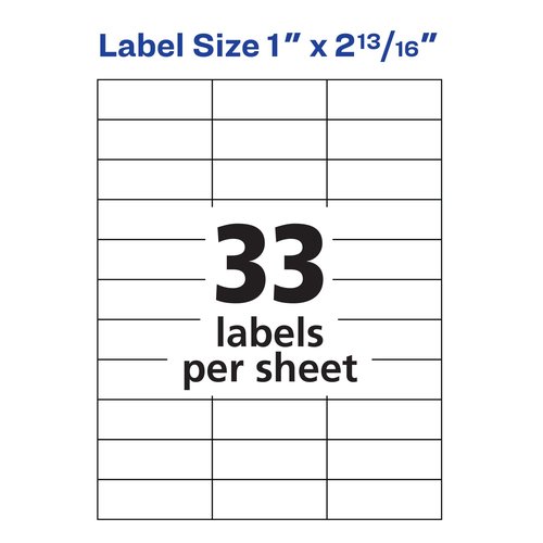 Avery Address Labels for Copiers, 1" x 2-13/16", 8,250 White Labels (5332)