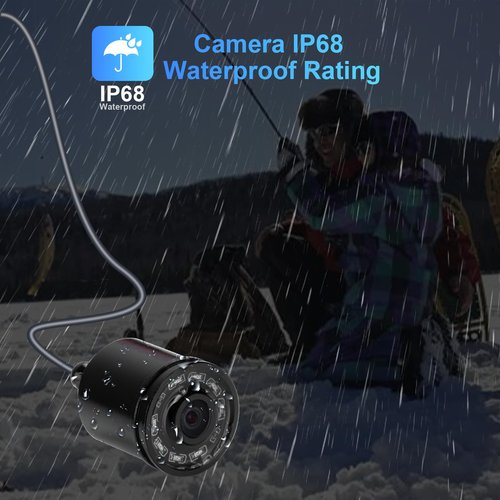 Fish Finder Camera Real Time Underwater Fishing Camera 100ft Long Cable for Rod,4.3" HD LCD Monitor&IR LED Night Vision Wide Angle Lens Line Camera for Kayak Lake Boat Ice Fishing Portable Fish Finder