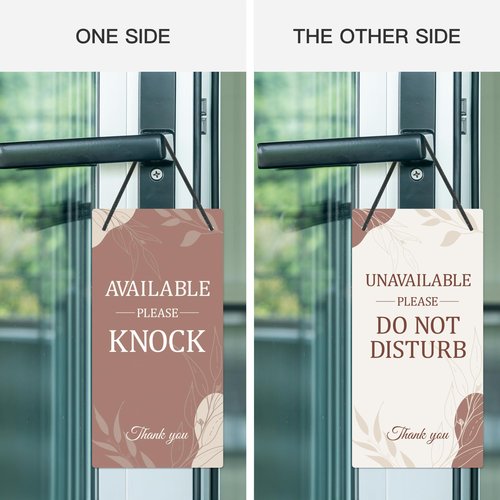 Putuo Decor Please Do Not Disturb Sign, Available Please Knock in PVC Door Sign, Double Sided Hanger Plaque, 10x5 Inches Office Door Signs for Therapists Office Clinic Treatment Plaque