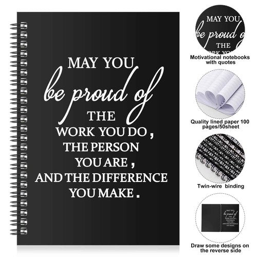 Yeaqee 20 Pcs Thank You Gifts Bulk, Employee Appreciation Gifts, Inspirational Spiral Notebook/Journal for Women Men Office School Coworker Teacher Volunteer Present