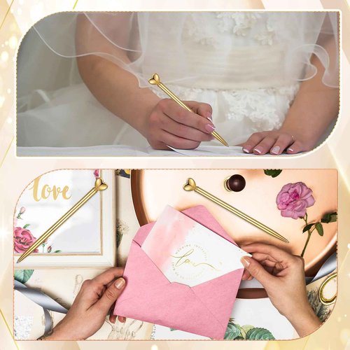 Wanmu 60 Pcs Heart Pens, Hearts Shaped Retractable Metal Cute Pens 1.0 mm Black Ink Novelty Pen Gold Slim Ballpoint for Valentine's Day Students Teachers Employees Gifts Office School Supplies