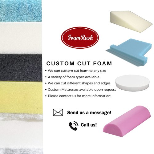 FoamRush 5" x 23" x 26" Gel Memory Foam Bench Cushion Replacement Medium Firm (Upholstery Foam, Rubber Padding, Seat Replacement, Upholstery Sheet, Couch, Sofa Cushion, Mattress) Made in USA