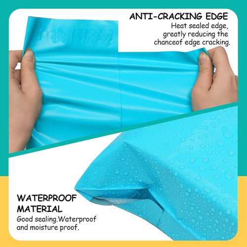 Poly Mailers | 10x13 Inch Blue Plastic Mailing Envelopes - Waterproof, Tear-Resistant, 100 Pcs