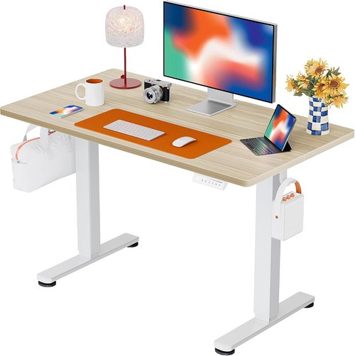 ErGear Electric Standing Desk - Height Adjustable Sit Stand Desk, 44 x 24 Inches, Natural Finish