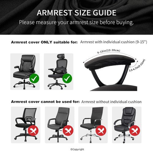DIVA EN CAMINO DEC Stretch Office Chair Cover - Durable Spandex Slipcover with Armrest Covers | Cream