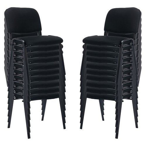 DM Furniture Black Stackable Office Chairs no Arms Set of 20, Mesh Reception Chair Ergonomic Conference Desk Chairs Guest Chair for Meeting/Events/Hall/Training Room