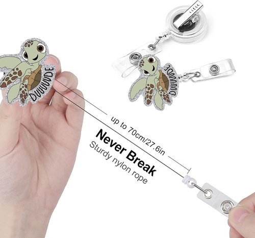 Skiennix 3pc Turtle Nurse Badge Reel - Cute Retractable Clip for RN, LPN, CNA & Medical Workers