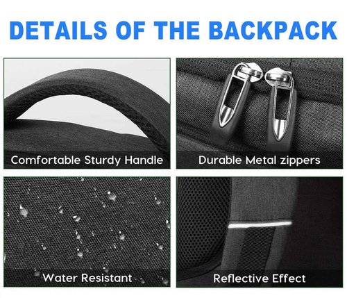 YAMTION 17 Inch School Backpack for Men Women Teen Boys,Bookbag Laptop Backpack with USB Port and Headphone Jack Water Resistant College Bag for School Business Travel